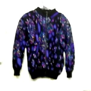 Vintage Handknit winter cardigan sweater coat from Le Roy knitwear, size Large